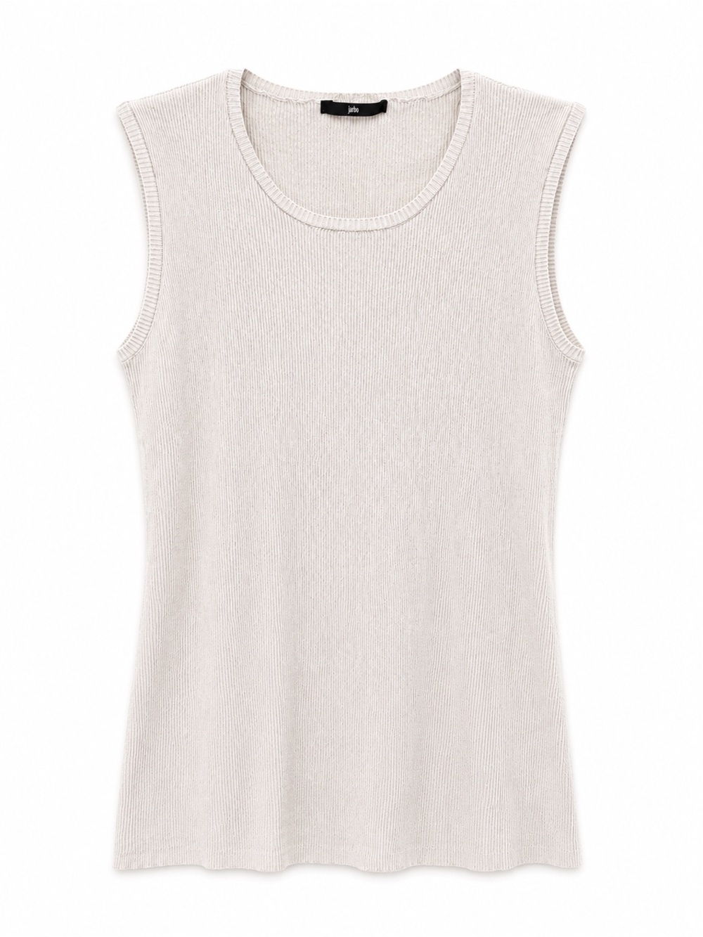 ▶️ Jarbo Cotton Silk Cashmere Rib Knit Tank Top Oatmeal Beige Size 40